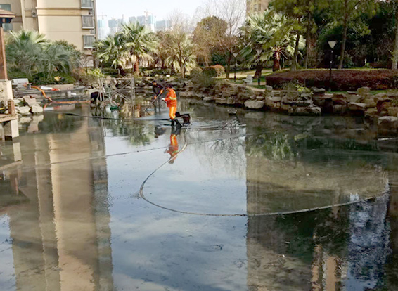 提蒙乡景观池淤泥清理